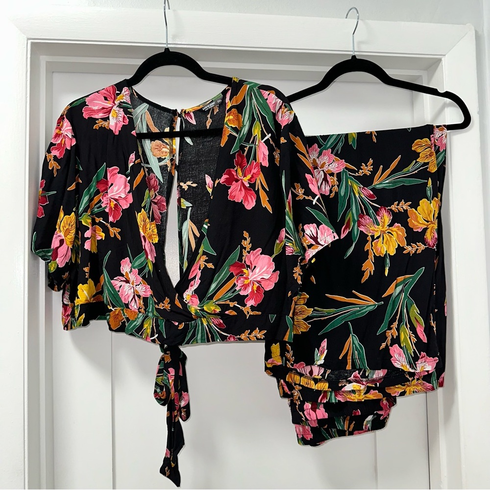 Floral Black Women's Top